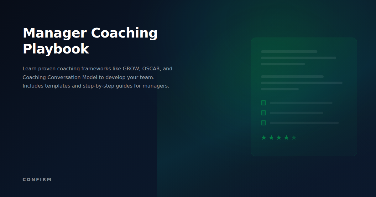 Manager Coaching Playbook: Proven Frameworks to Develop Your Team