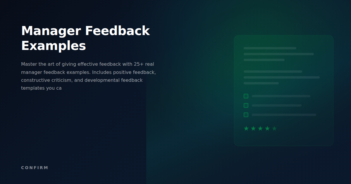 Manager Feedback Examples: 25+ Real Examples with Copy-Paste Templates