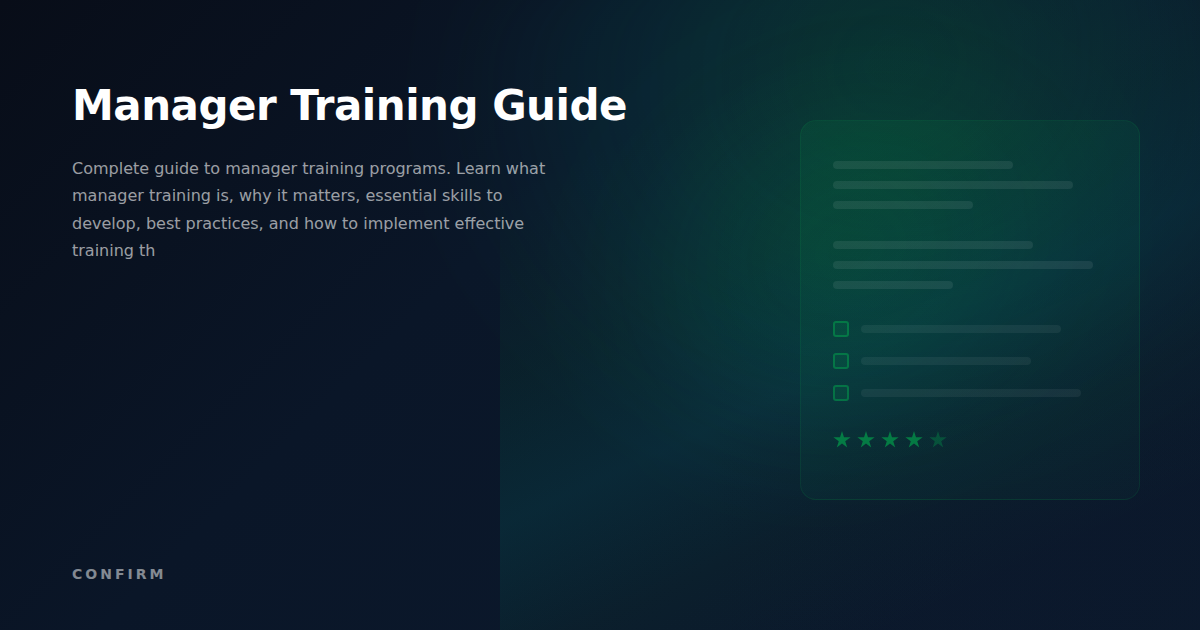 Manager Training Guide: Essential Skills and Programs for New Managers