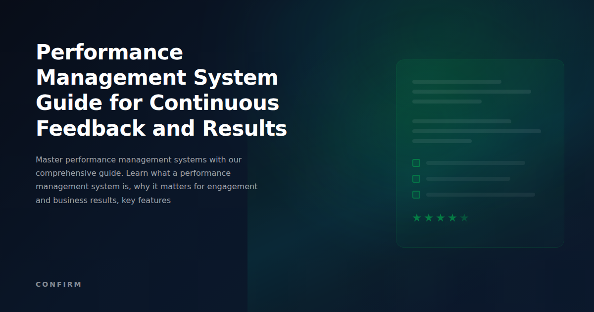 Performance Management System Guide: Complete Framework for Continuous Feedback and Results