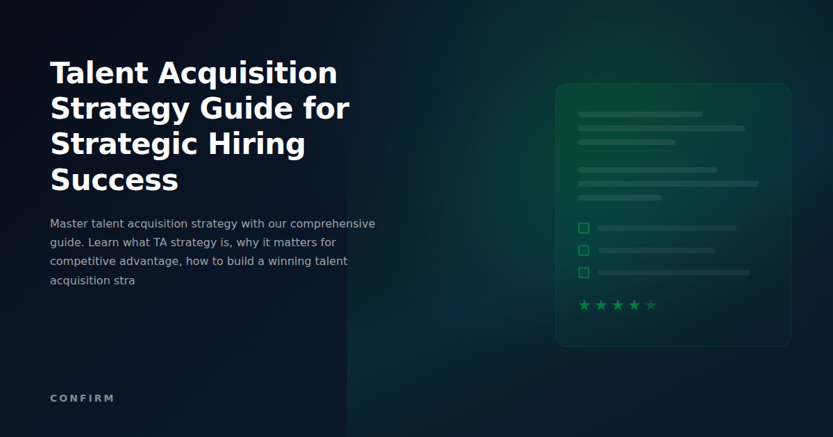 Talent Acquisition Strategy Guide: Complete Framework for Strategic Hiring Success
