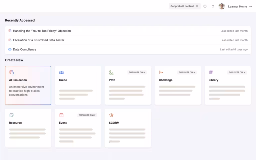 landscape learnup admin dashboard