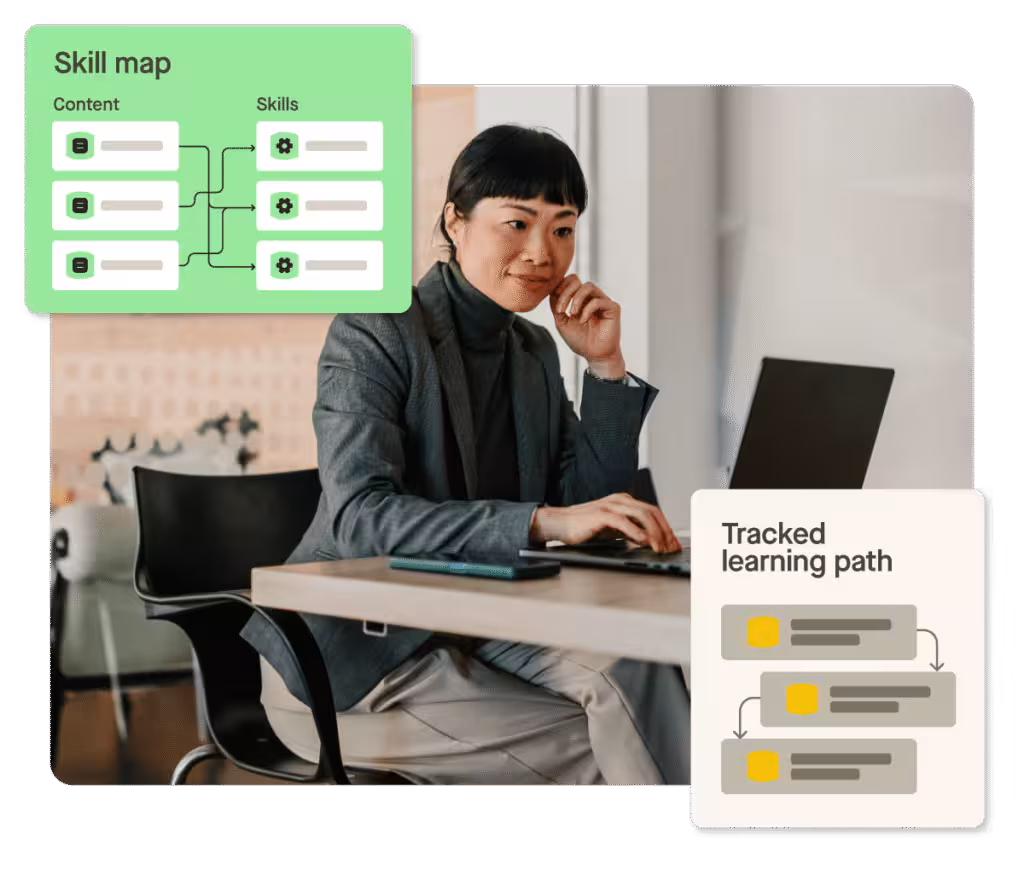 Person on laptop skill mapping